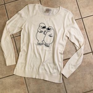 Cream long sleeve otter sweater from Loft Outlet